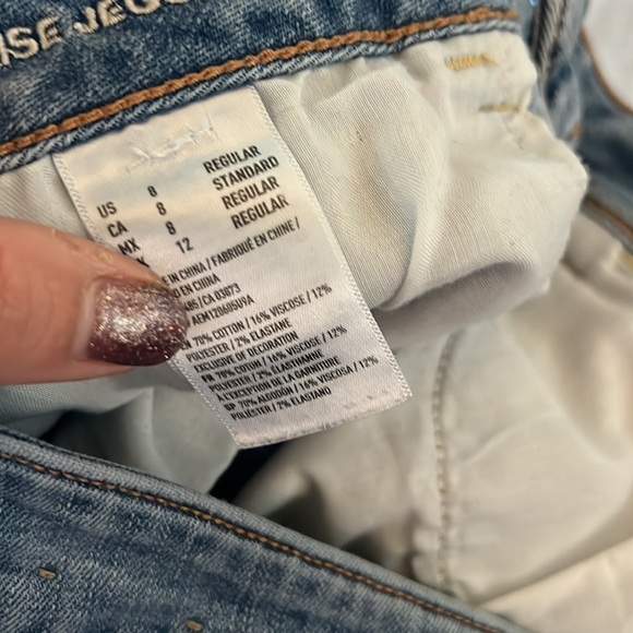 🏁 American Eagle blue denim high rise jegging size 8 - Picture 8 of 12